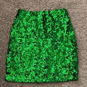 Emerald Sequin Mini Skirt size medium